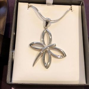 Michael Hill butterfly pendant silver necklace